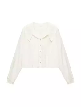 Кружевная блузка MANGO Blouse Beatrice, белый