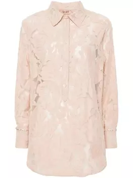 Кружевная блузка N21, розовый