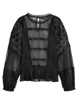 Кружевная блузка Next Blouse, черный