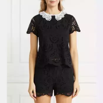 Кружевная блузка обычного кроя Silvian Heach, черный