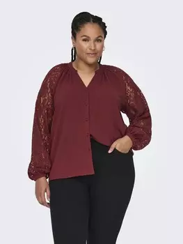 Кружевная блузка ONLY Carmakoma Blouse HILLA, цвет crimson