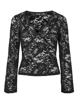 Кружевная блузка PIECES Blouse PCNalie, черный