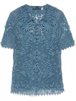 Кружевная блузка Polo Ralph Lauren, синий