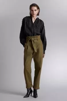 Кружевная блузка с фестончатыми краями H&M, черный