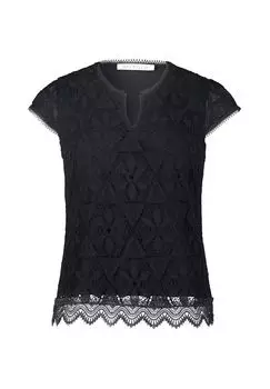 Кружевная блузка с короткими рукавами BETTY & CO, черный