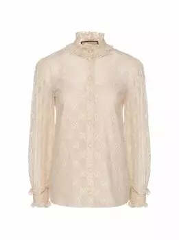 Кружевная блузка с монограммой Gucci