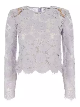 Кружевная блузка Self-Portrait, фиолетовый