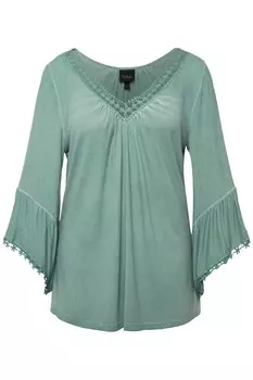 Кружевная блузка Ulla Popken Blouse, бирюзовый