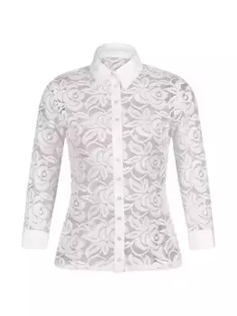 Кружевная блузка Vaerys с цветочным принтом Anne Fontaine, белый