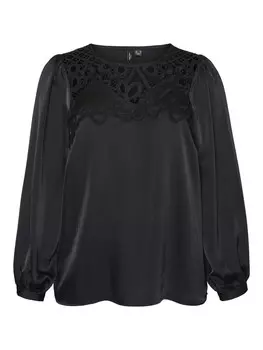 Кружевная блузка Vero Moda Curve Blouse MAJA, черный