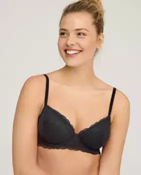 Кружевная чашка и бюстгальтер на косточках Promise, черный
