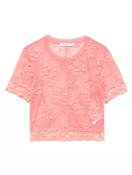 Кружевная футболка Patrizia Pepe, розовый