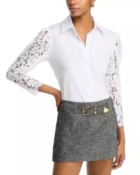 Кружевная комбинированная рубашка Pamela Generation Love, белый