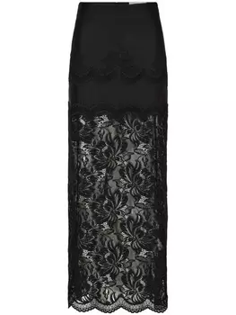 Кружевная макси-юбка Rabanne, черный