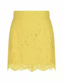 Кружевная мини-юбка Dolce&Gabbana, жёлтый
