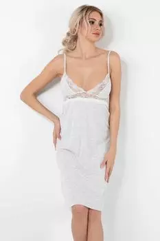 Кружевная ночная рубашка из чесаного хлопка Miorre, серый