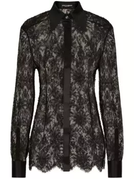 Кружевная рубашка DOLCE & GABBANA, черный