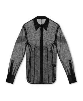 Кружевная рубашка Helmut Lang, черный