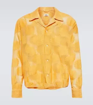 Кружевная рубашка из смесового хлопка Sunflower Bode, золотой