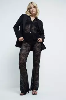 Кружевная рубашка River Island, черный