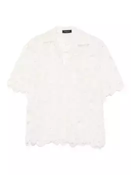 Кружевная рубашка с фестонами Fabiana Filippi, белый