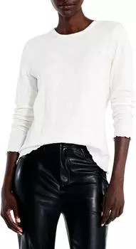 Кружевная трикотажная футболка NIC+ZOE, цвет Cream