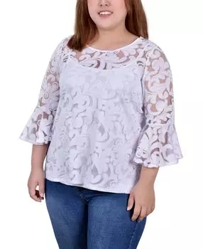 Кружевная туника больших размеров NY Collection, мульти