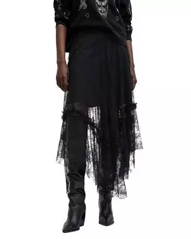 Кружевная юбка Джози ALLSAINTS, черный