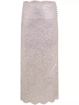 Кружевная юбка макси Rabanne, розовый