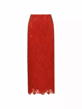 Кружевная юбка макси Valentino Garavani, красный