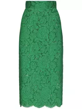 Кружевная юбка миди DOLCE & GABBANA, зеленый