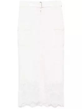 Кружевная юбка миди Ermanno Scervino, белый