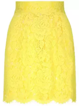 Кружевная юбка мини DOLCE & GABBANA, желтый