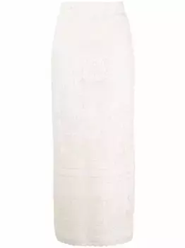 Кружевная юбка с завышенной талией VALENTINO GARAVANI, нейтральный