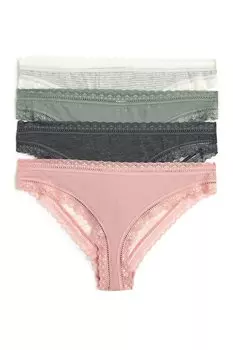 Кружевное бикини - 4 пары Marks & Spencer, мультиколор