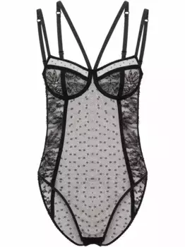 Кружевное боди-балконет DOLCE & GABBANA, черный