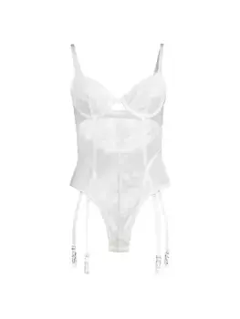 Кружевное боди Balmain Kat The Label, белый