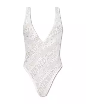 Кружевное боди Dsquared2, белый