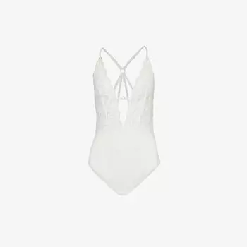 Кружевное боди kiss of love с глубоким вырезом Aubade, зеленый