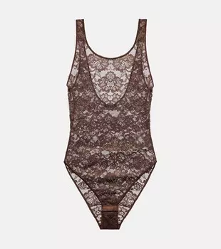 Кружевное боди OSREE, коричневый