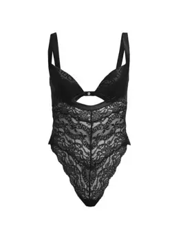 Кружевное боди с вырезами Versace, черный