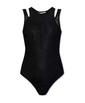 Кружевное боди The Attico, черный