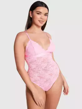 Кружевное боди Wink без подкладки с треугольными чашечками Pink, розовый