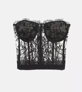 Кружевное бюстье ALEXANDER MCQUEEN, черный