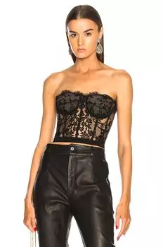 Кружевное бюстье Alexander McQueen, черный