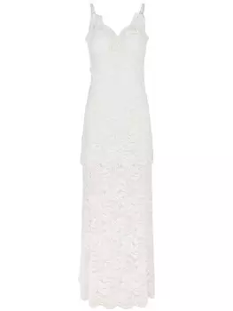 Кружевное макси платье Rabanne, белый
