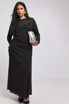Кружевное макси платье Simply Be, черный
