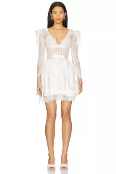 Кружевное мини-платье Annabelle For Love & Lemons, cream