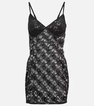 Кружевное мини-платье BB BALENCIAGA, черный