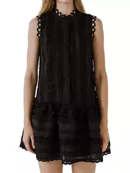 Кружевное мини-платье Endless Rose, черный